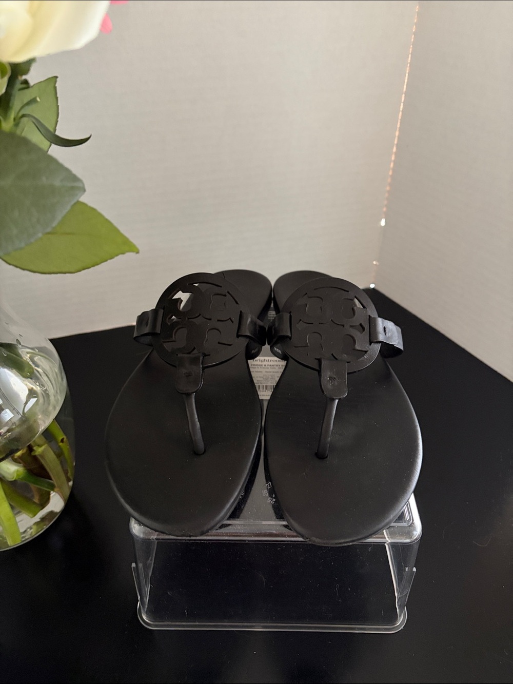 Tory Burch Black Miller Logo Thong Sandals